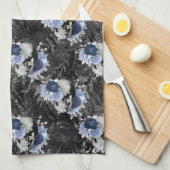 Blue Floral Skull Series Design 1 Theedoek (Quarter Fold)