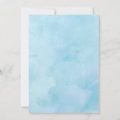 Blue Floral Sleeping Baby shower Invitation Kaart (Achterkant)