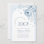 Blue Floral Something Blue Bow Vrijgezellenfeest Kaart (Voorkant)