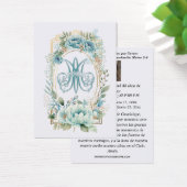 Blue Floral Spain Funeral Prayer Visitekaartje (Bureau)