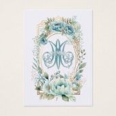 Blue Floral Spain Funeral Prayer Visitekaartje (Voorkant)