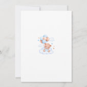 Blue floral Spanish Baby Shower Boy invitation Kaart (Achterkant)
