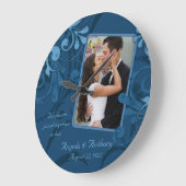 Blue Floral Specialized Photo Template Grote Klok (Hoek)