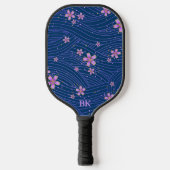 Blue Floral Specialized Pickleball Paddle (Voorkant)