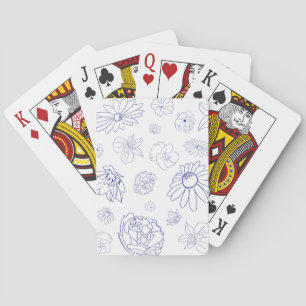 Blue Floral-speelkaarten Pokerkaarten