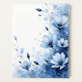 Blue Floral Spiral-bound Abstract Flower Botanical Planner (Achterkant)