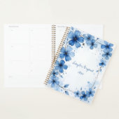 Blue Floral Spiral-bound Abstract Spring Botanical Planner (Display)