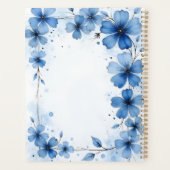 Blue Floral Spiral-bound Abstract Spring Botanical Planner (Achterkant)