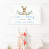 Blue Floral Spring Rabbit Some Bunny 1st Birthday Spandoek (Insitu)