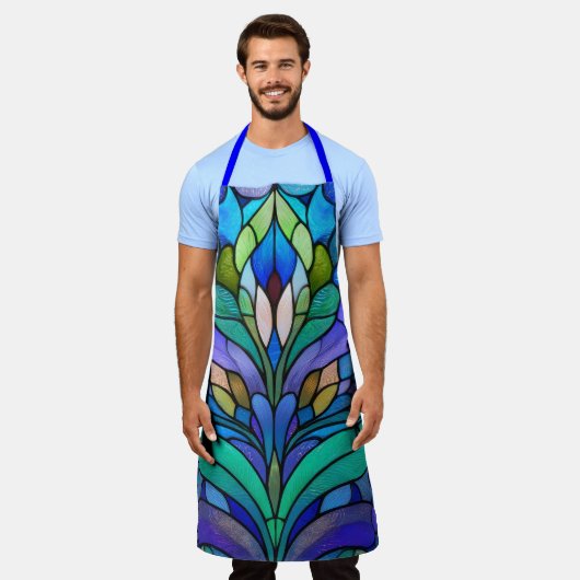 Blue floral stained glass schort (Gedragen)