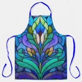 Blue floral stained glass schort (Voorkant)