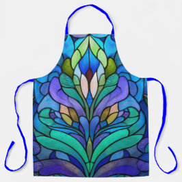 Blue floral stained glass schort