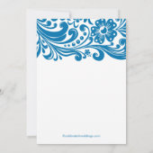 Blue Floral Swirl Bridal Shower Kaart (Achterkant)