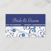 Blue Floral Swirls Trouwplaats instellen Kaarten Plaatskaartje (Achterkant)