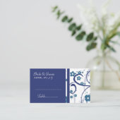 Blue Floral Swirls Trouwplaats instellen Kaarten Plaatskaartje (Staand voorkant)