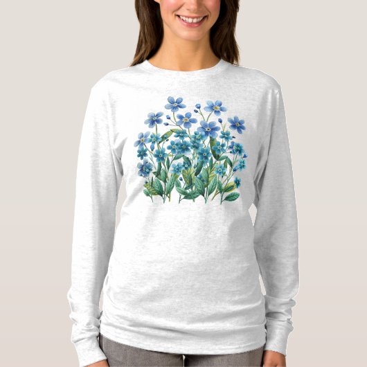 Blue Floral T-shirt (Voorkant)