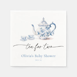 Blue Floral Tea Party Twin Baby shower Servet