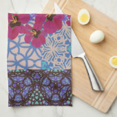 Blue Floral Tea Towel van KCS Theedoek (Quarter Fold)
