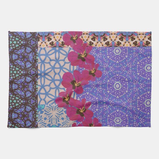 Blue Floral Tea Towel van KCS Theedoek (Horizontaal)