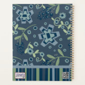 Blue Floral Teacher Gepersonaliseerde Monogram Naa Planner (Achterkant)
