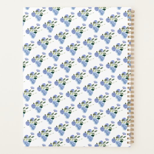 Blue Floral Teacher Planner: Gepersonaliseerd gesc Planner (Achterkant)