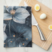 Blue Floral Theedoek (Quarter Fold)