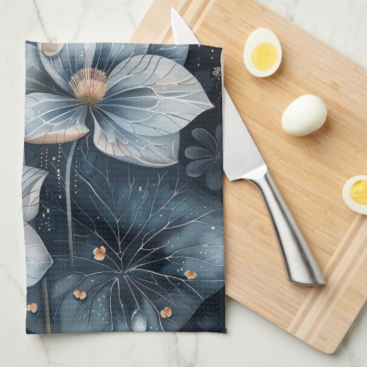 Blue Floral                                        Theedoek (Quarter Fold)