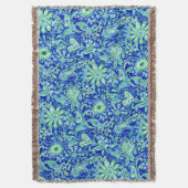 Blue Floral Throw Blanket Deken (Voorkant Verticaal)