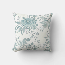 Blue Floral Throw Pillow Kussen