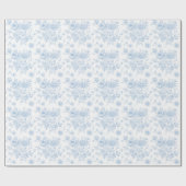 Blue Floral Toile Cadeaupapier (Vlak)