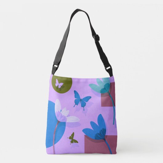 Blue Floral Tote Bag – Modern Abstract Design (Achterkant)