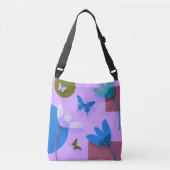 Blue Floral Tote Bag – Modern Abstract Design (Voorkant)