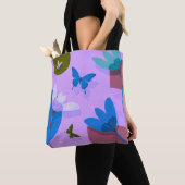 Blue Floral Tote Bag – Modern Abstract Design (Dichtbij)