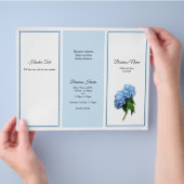 Blue Floral Tri-voudig Business Brochure Foto broc (Hand)