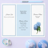 Blue Floral Tri-voudig Business Brochure Foto broc (Enkel)