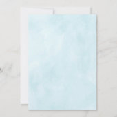 Blue Floral Umbrella Baby shower Invitation Kaart (Achterkant)