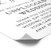 Blue Floral Unplugged Wedding Welcome Sign Poster (Hoek)