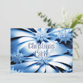 Blue Floral Vakantie Kerstfeest uitnodiging (Staand voorkant)