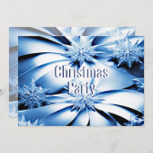 Blue Floral Vakantie Kerstfeest uitnodiging (Voorkant / Achterkant)
