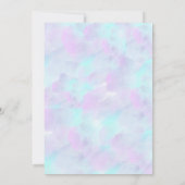 Blue Floral Verjaardag met Pastel Waterverf Kaart (Achterkant)