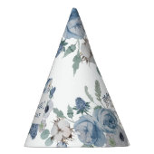 Blue Floral verjaardagsfeestje Pet Feesthoedjes (Rechts)