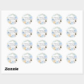 Blue Floral Verloving dank u. Ronde Sticker (Vel)