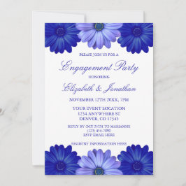 Blue Floral verlovingsfeest Kaart