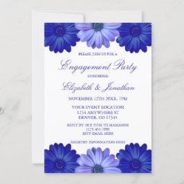 Blue Floral verlovingsfeest Kaart