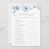 Blue Floral Vind de Gast Vrijgezellenfeest Game Ka Kaart (Voorkant)