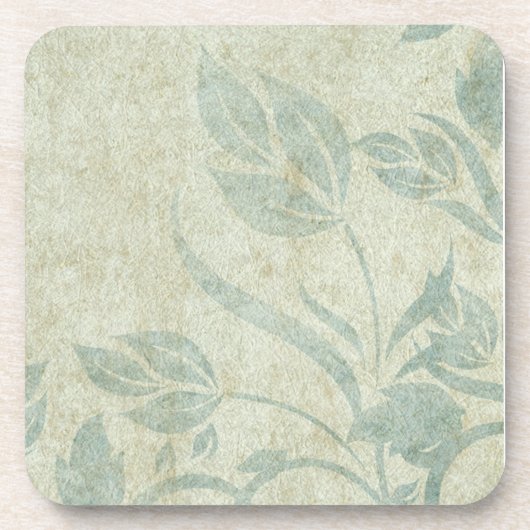 Blue Floral Vine Wedding Bier Onderzetter (Voorkant)