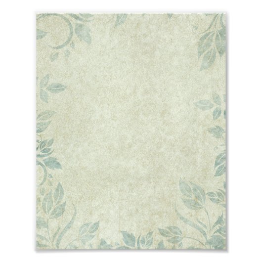 Blue Floral Vine Wedding Foto Afdruk (Voorkant)
