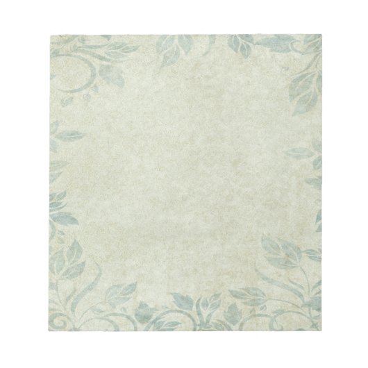 Blue Floral Vine Wedding Notitieblok (Voorkant)