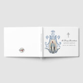 Blue Floral Virgin Mary Memorial Funeral Gastenboek (Volledig)