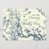 Blue Floral Vow Renewal Ceremony Kaart (Voorkant / Achterkant)